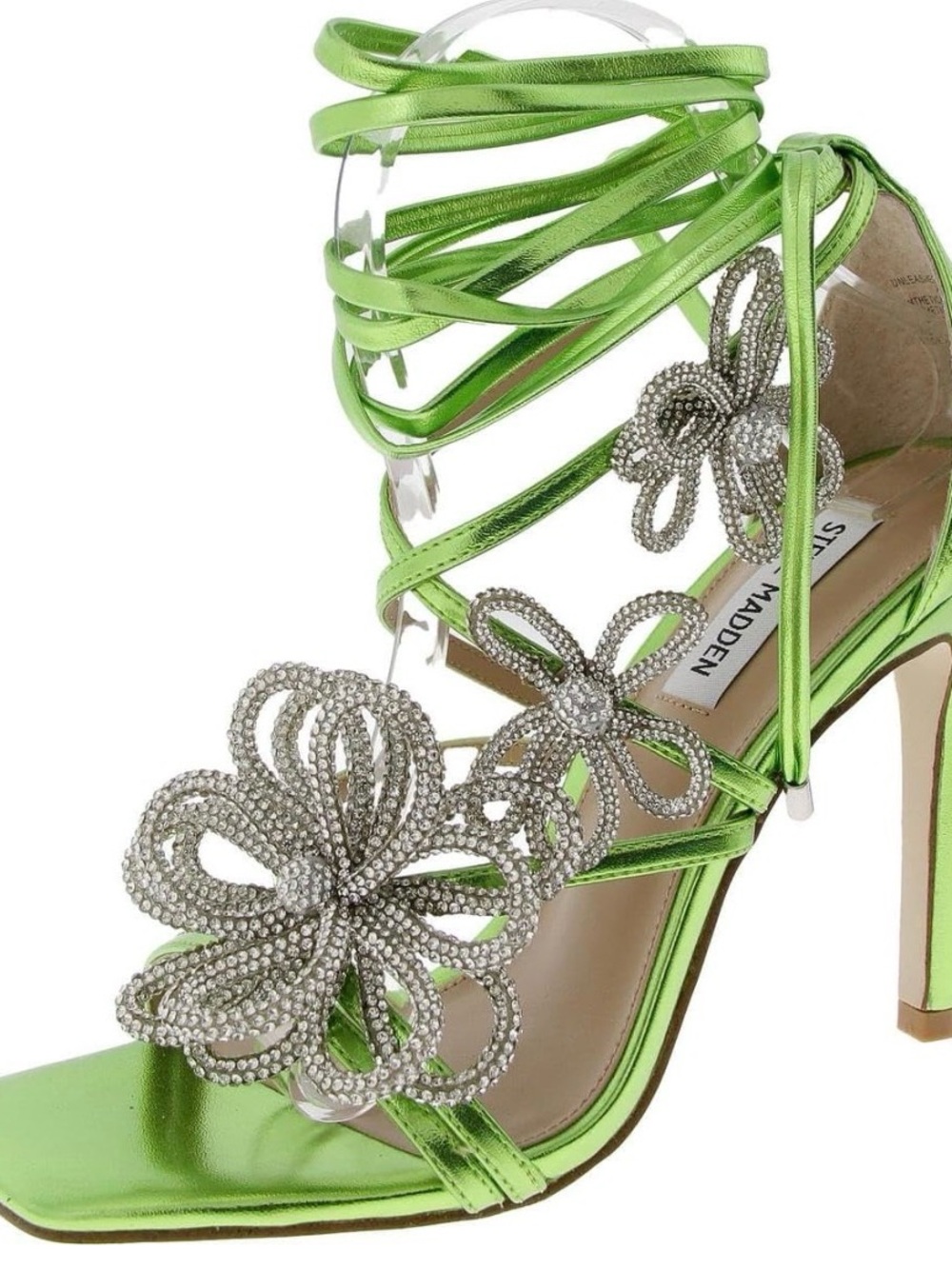 Women's Unleashed Flower Detailed Lace-Up Stiletto Sandals, 5.5 - Picture 3 of 3